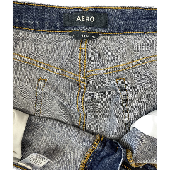 Aero Womens Denim Blue Jeans Size 16L Zip Button 5 Pockets - Picture 3 of 3